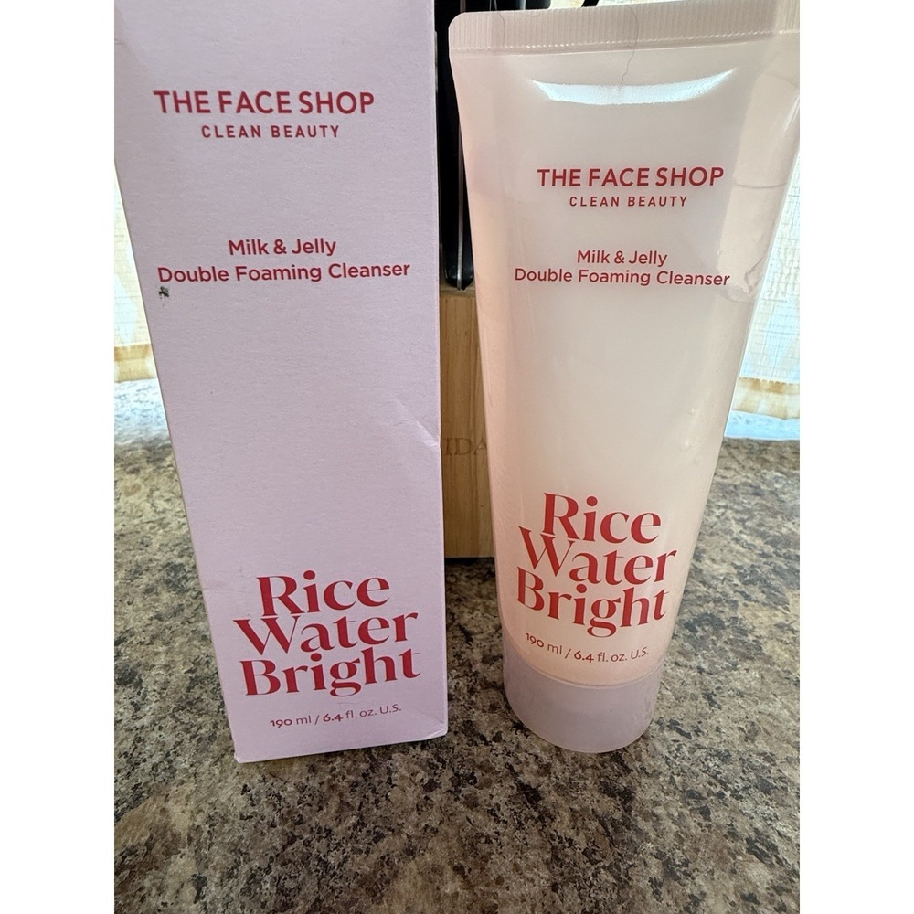 THE FACE SHOP Rice Water Bright Milk & Jelly Double Foaming Cleanser 190ml 6.4oz